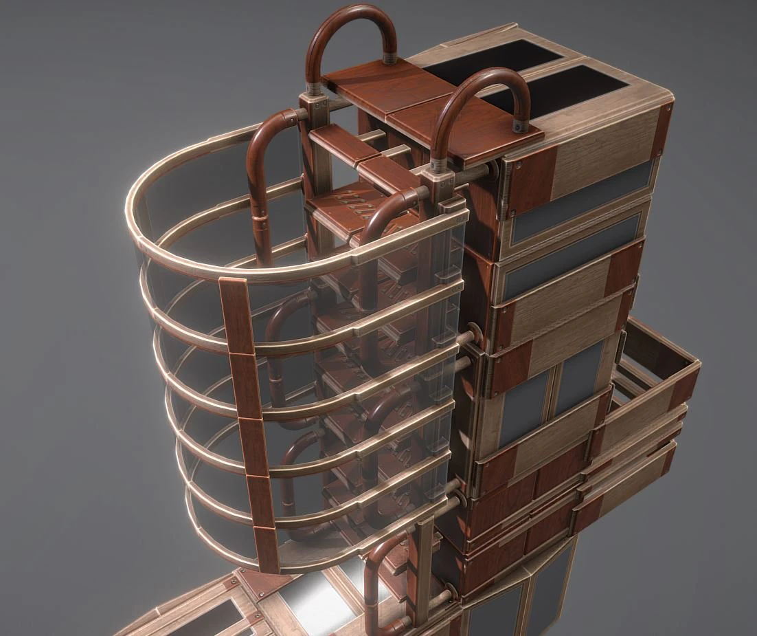 modular wood ladders 3D Model .c4d .max .obj .3ds .fbx .stl .blend