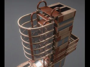 मॉड्यूलर लकड़ी की सीढ़ियाँ 3D मॉडल