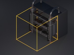 modular sci-fi ladders orange Model 3D