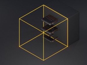 modular sci-fi ladders orange Model 3D