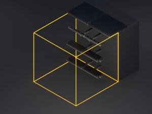 modular sci-fi ladders red 3D Model