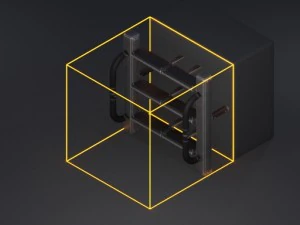 modular sci-fi ladders red 3D Model