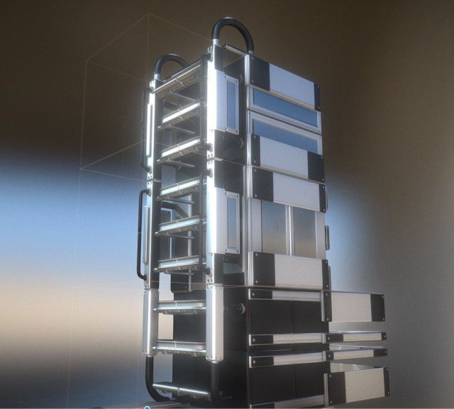 modular sci-fi ladders silver Modèle 3D .c4d .max .obj .3ds .fbx .stl .blend 
