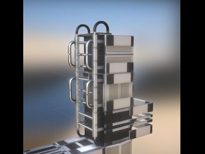 modular sci-fi ladders silver Modèle 3D