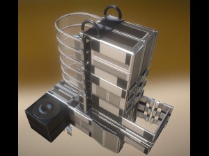modular sci-fi ladders silver Modèle 3D