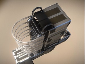 modular sci-fi ladders silver Modèle 3D