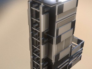 modular sci-fi ladders silver Modèle 3D