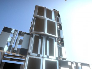 modular sci-fi ladders silver Modèle 3D