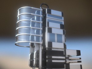 modular sci-fi ladders silver Modèle 3D