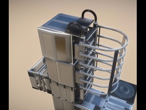 modular sci-fi ladders silver Modèle 3D