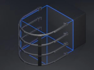 modular sci-fi ladders silver 3D Model