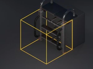 modular sci-fi ladders silver 3D Model