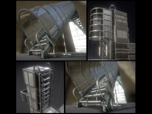 sci-fi ladders and stairs basic 3D Model