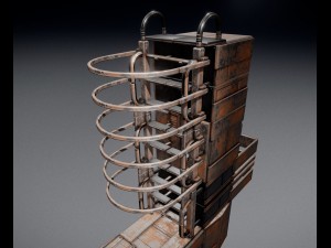 sci-fi ladders and stairs rusty Modelo 3D