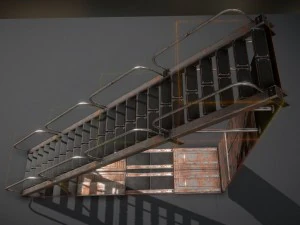 sci-fi ladders and stairs rusty 3D Model