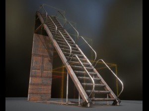 sci-fi ladders and stairs rusty Modelo 3D