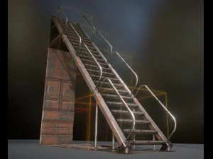 sci-fi ladders and stairs rusty 3D Model