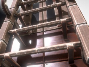 sci-fi ladders and stairs woody Model 3D