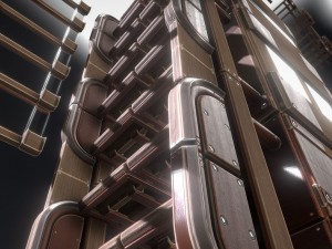 sci-fi ladders and stairs woody Model 3D