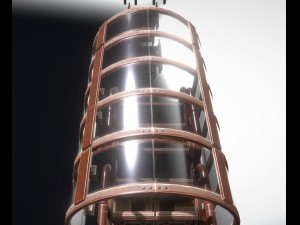 sci-fi ladders and stairs woody Model 3D