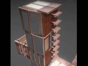sci-fi ladders and stairs woody Model 3D
