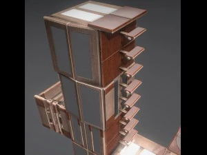 sci-fi ladders and stairs woody 3D Model