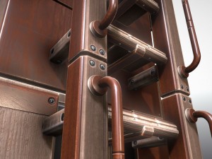 sci-fi ladders and stairs woody Model 3D