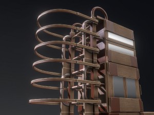 sci-fi ladders and stairs woody Model 3D