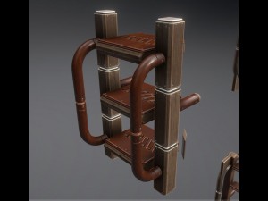 sci-fi ladders and stairs woody Model 3D