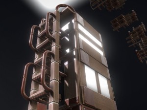 sci-fi ladders and stairs woody Model 3D