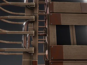 sci-fi ladders and stairs woody 3D Model