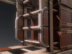 sci-fi ladders and stairs woody 3D Model