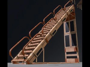 sci-fi ladders and stairs woody 3D Model