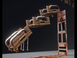 sci-fi ladders and stairs woody Model 3D