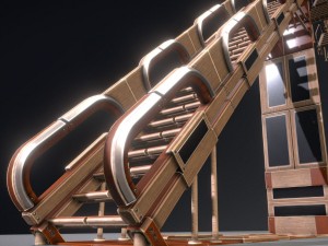 sci-fi ladders and stairs woody Model 3D