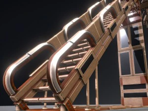 sci-fi ladders and stairs woody 3D Model
