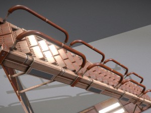 sci-fi ladders and stairs woody Model 3D