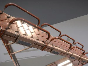 sci-fi ladders and stairs woody 3D Model
