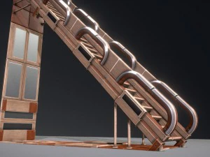 sci-fi ladders and stairs woody 3D Model