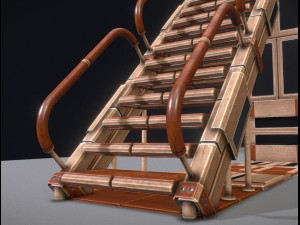 sci-fi ladders and stairs woody Model 3D