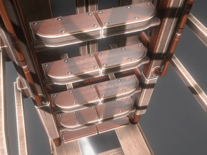sci-fi ladders and stairs woody Model 3D