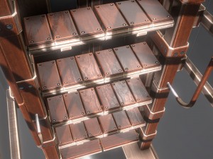 sci-fi ladders and stairs woody Model 3D