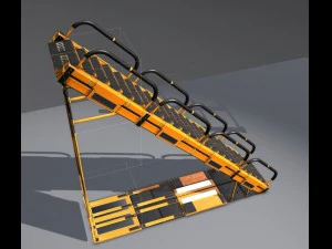 sci-fi ladders and stairs orange 3D Model