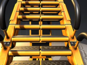 sci-fi ladders and stairs orange 3D Model