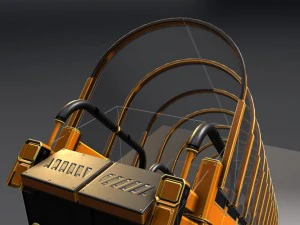 sci-fi ladders and stairs orange 3D Model