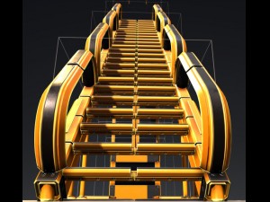 sci-fi ladders and stairs orange Modèle 3D