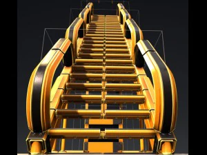sci-fi ladders and stairs orange 3D Model