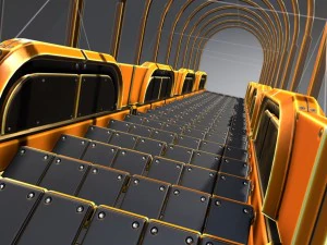 sci-fi ladders and stairs orange 3D Model