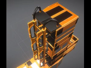 sci-fi ladders and stairs orange 3D Model