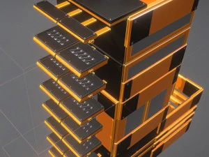 sci-fi ladders and stairs orange 3D Model